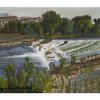 Falling Water, Arno River, Florence, Italy - Full - Oil on Canvas - 13.5" x 10"