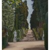 SOLD - Cypress Lane, Boboli Garden, Florence, Italy - Oil on canvas - 15.75" X 19.5